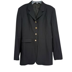 Beaufort Wool Riding Coat Women’s Size 16 L Gold Buttons Back Vent Lined